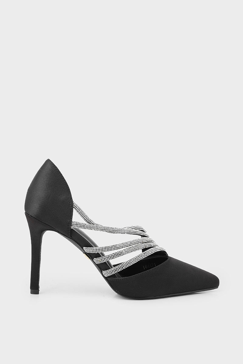 Party Wear Court Shoes I44471-Black