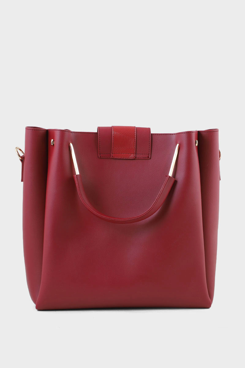 Formal Tote Hand Bags B10543-Maroon