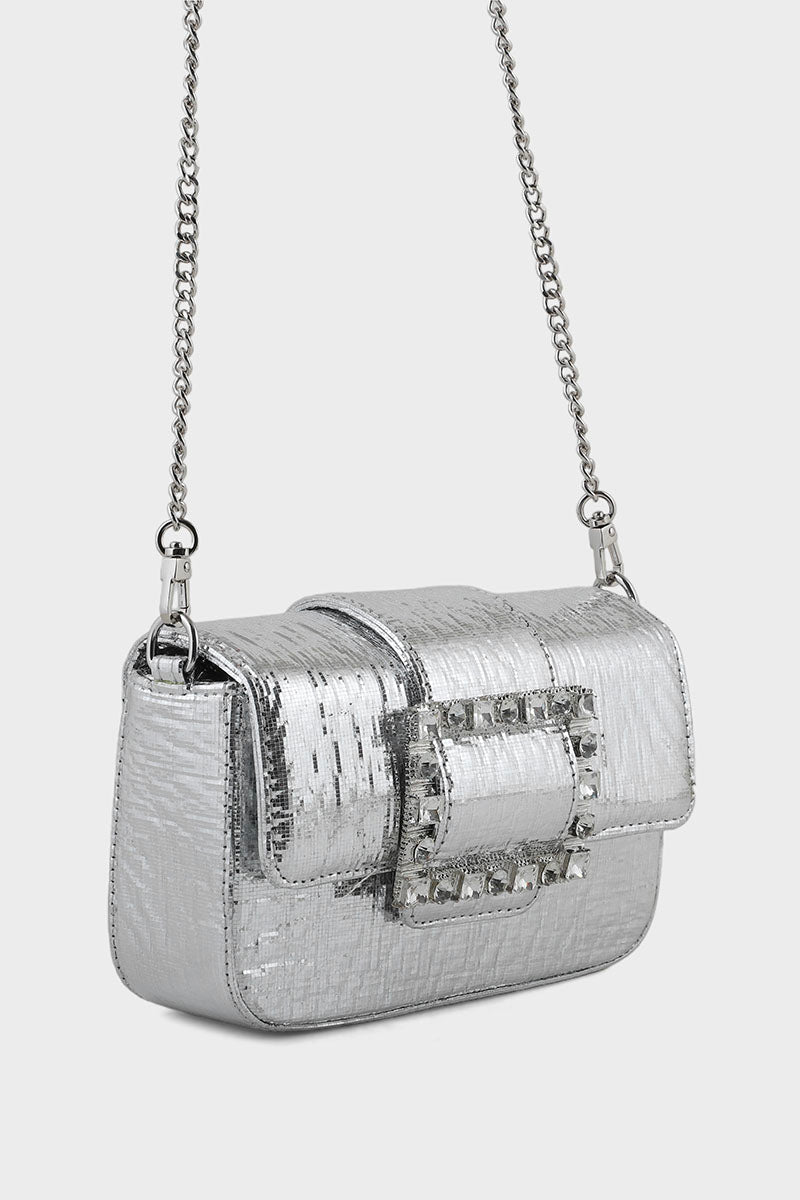 Party Wear Clutch BK4020-Silver