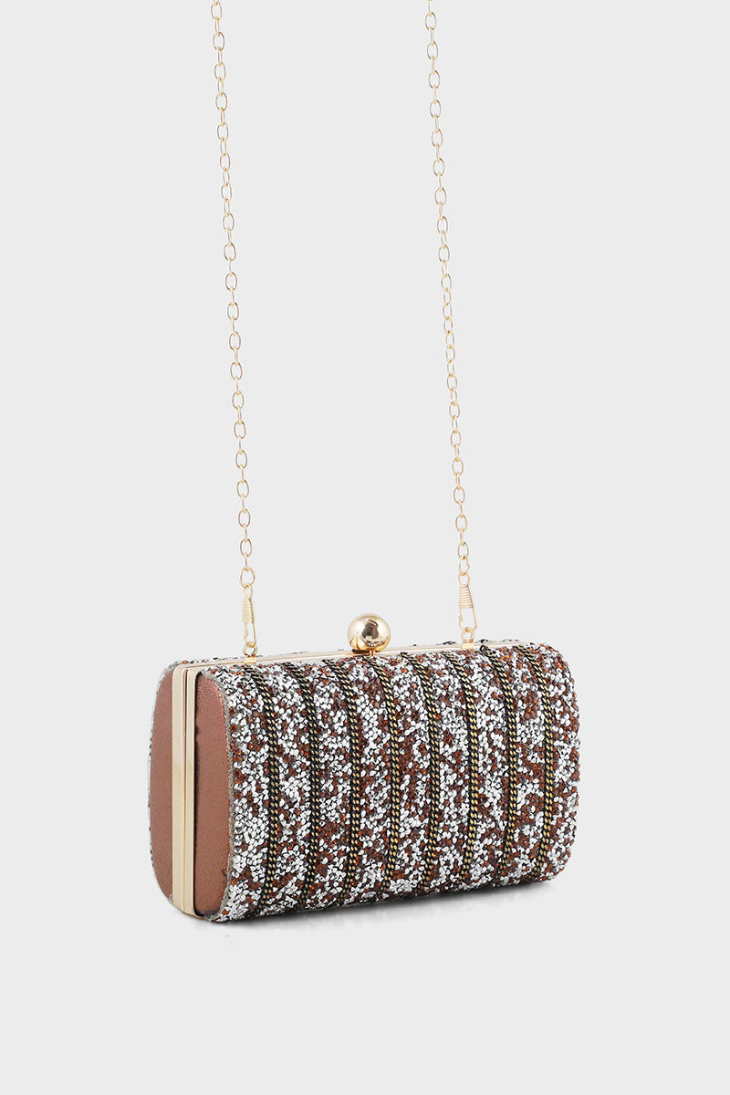 Party Wear Clutch BK4005-Coffee