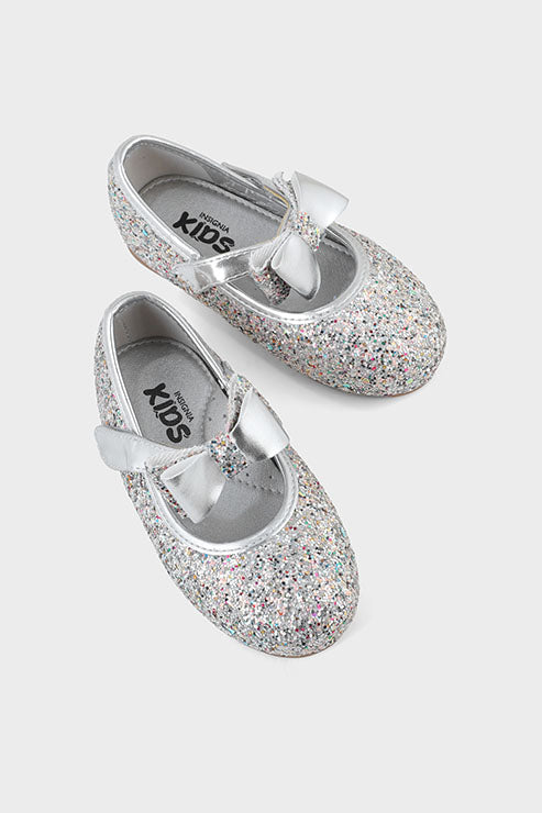 Girls Party Wear Pumps Q10001-Silver