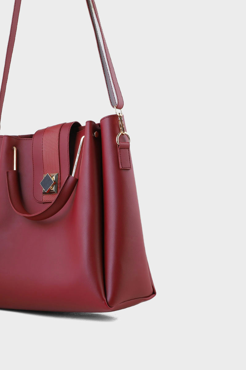 Formal Tote Hand Bags B10543-Maroon