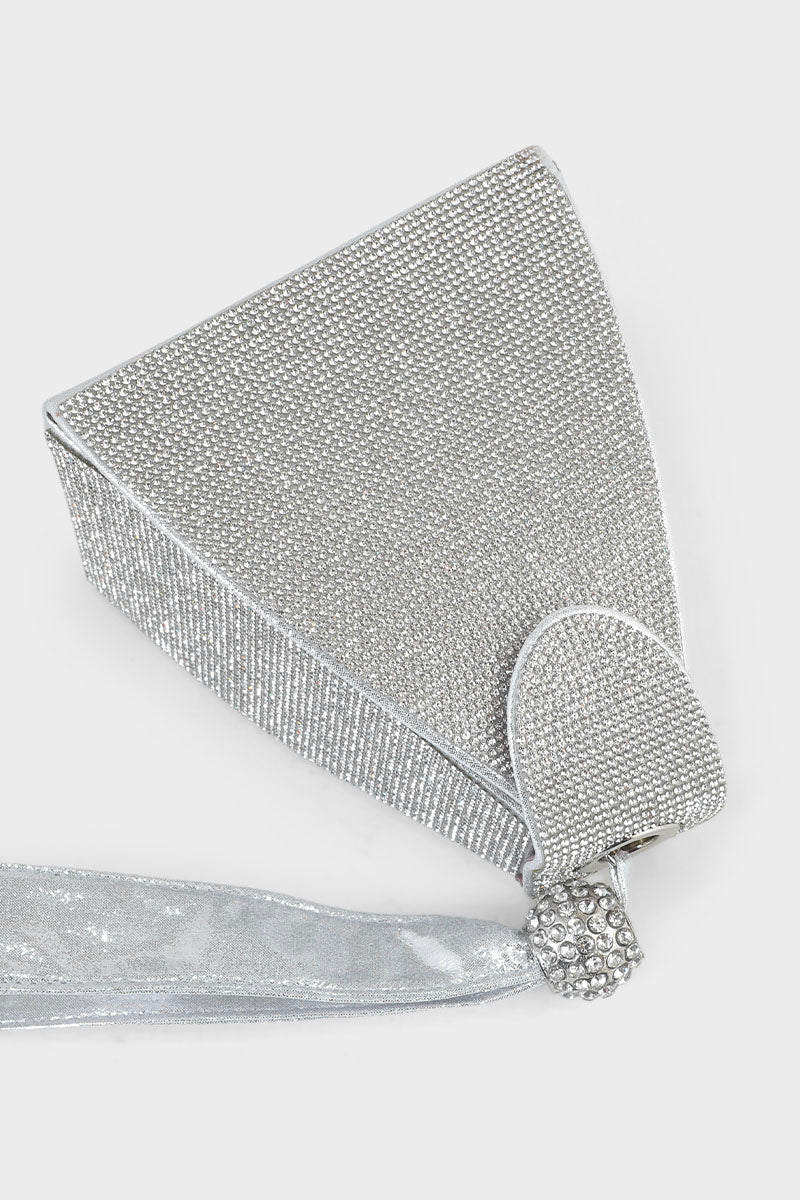 Party Wear Clutch BK4007-Silver