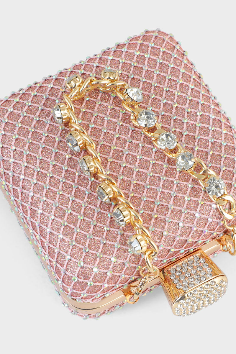 Party Wear Clutch BK4001-Rose Gold