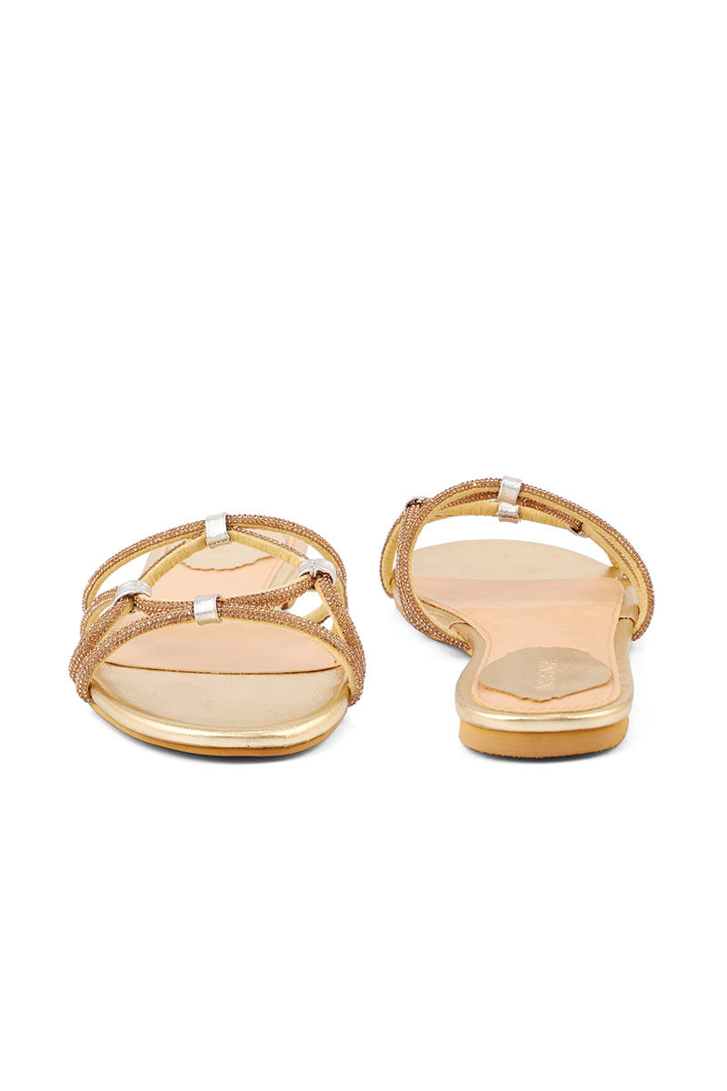 Party Wear Slip On I29285-Golden