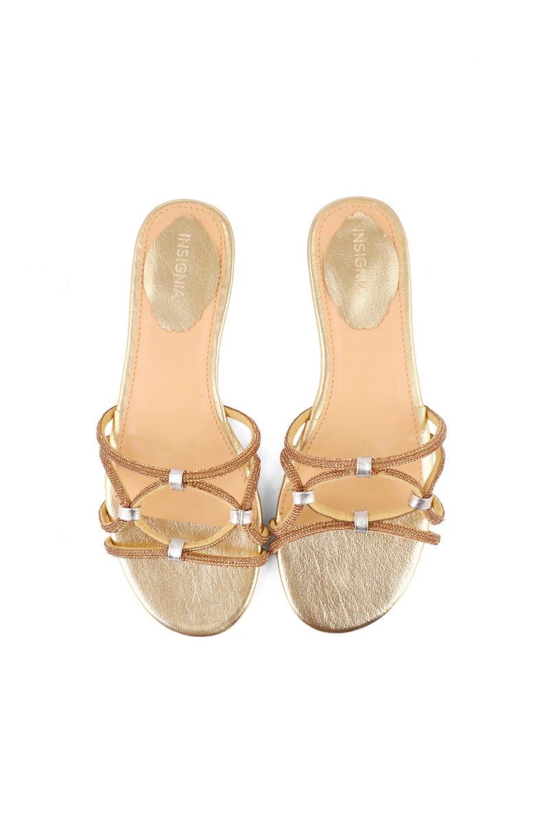 Party Wear Slip On I29285-Golden