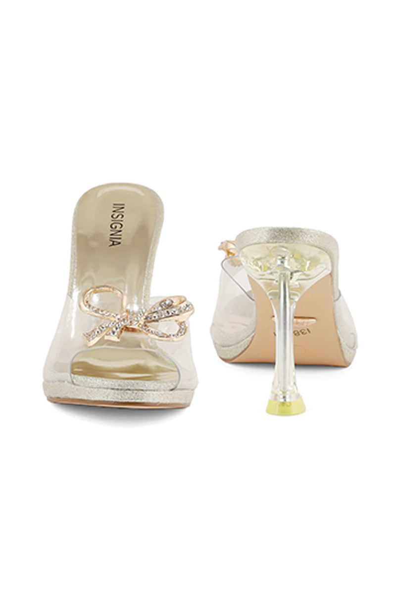 Party Wear Slip On I38521-Golden