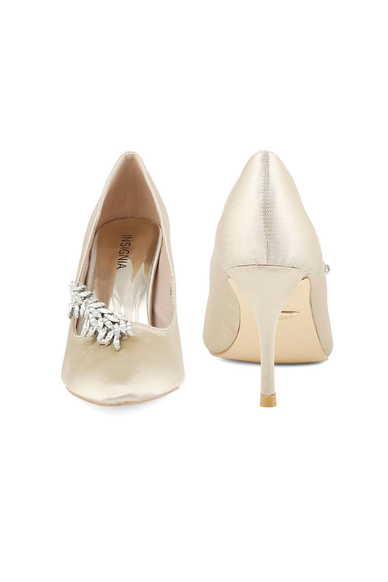 Party Wear Court Shoes I44410-Beige