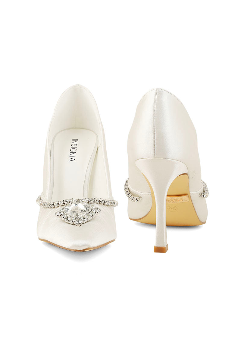 Party Wear Court Shoes I44450-White