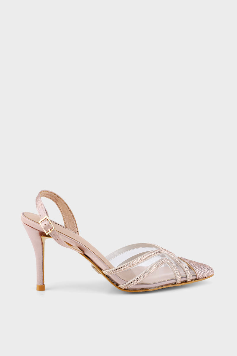 Party Wear Sling Back I47123-Peach