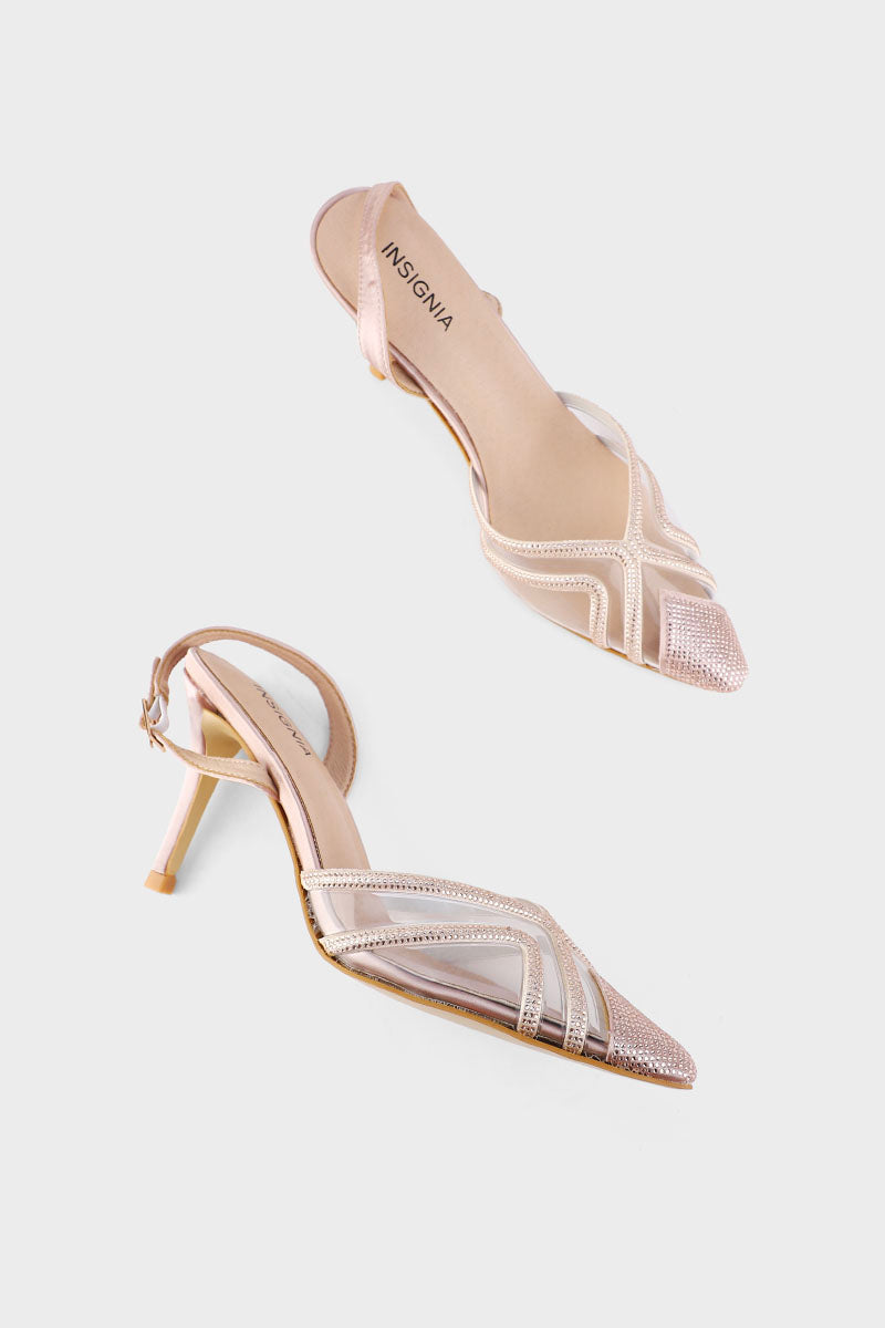 Party Wear Sling Back I47123-Peach